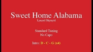 Sweet Home Alabama - Easy Guitar (Chords and Lyrics)