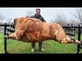 Roasting a Huge Bull on a Steel Spit! The Best Meat I've Tasted 2023