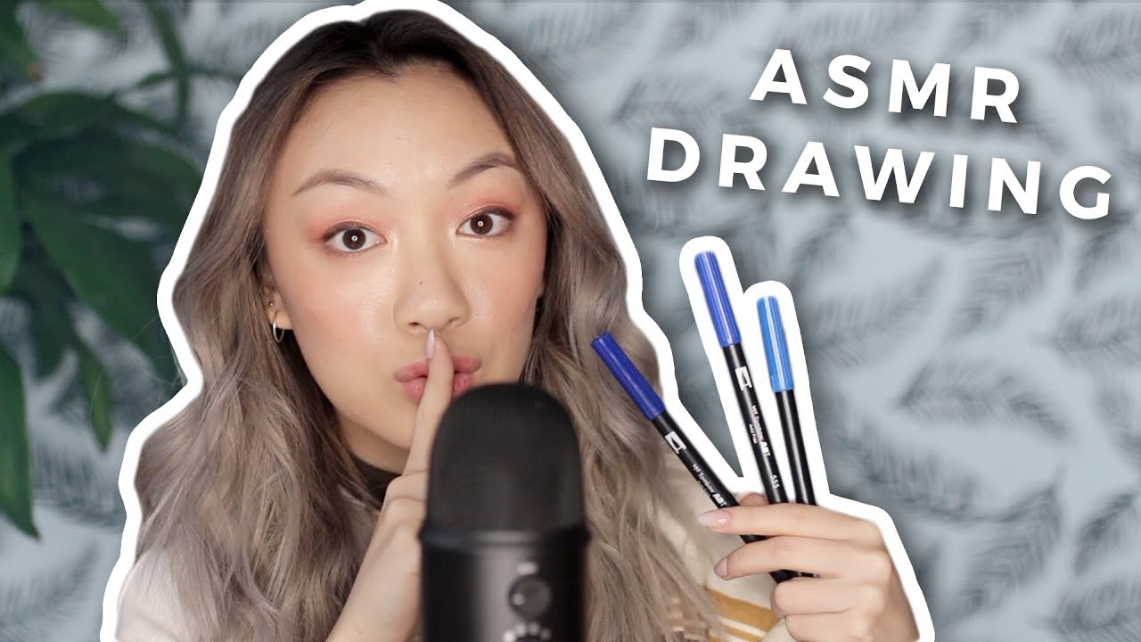 ASMR DRAWING | Calligraphy + Sketching For Relaxing! - YouTube