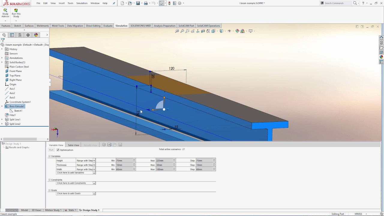 Solidworks Design Study Youtube