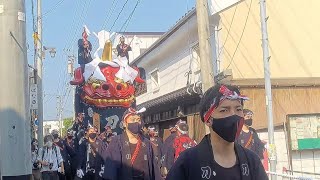 総修復塗り替え披露 ㊗️ 1番曳山 刀町 赤獅子 曳山の蔵から曳山展示場へ 4K #唐津くんち