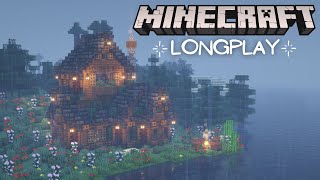 Minecraft Relaxing Longplay - Rainy Spruce Cottage, Peaceful 1.18 Adventure (No Commentary)