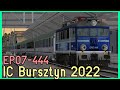 EP07-444 ze składem IC TLK 38190 Bursztyn w 2022 roku odjeżdża ze stacji Kraków Główny do Kołobrzegu