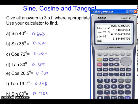 Using the the Sin, Cos and Tan FUNCTIN button the scientific calculator Using the the Sin, Cos and Tan FUNCTIN button the scientific calculator