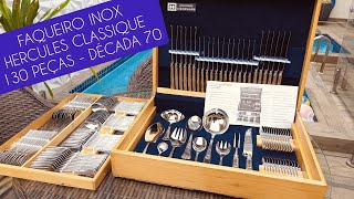 Vende-se Lindo Faqueiro Inox Hercules Classique 130 Peças, Década 70 ( Sem Uso )