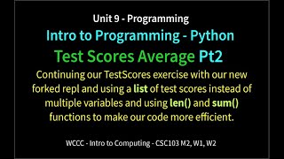 9 Python Test Scores Pt2