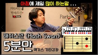 해쉬스완 (Hash Swan) - 5분만 _ 기타강좌  [Lesson,강좌,코드,악보,기타,통기타]