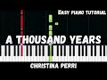 Christina Perri - A Thousand Years (Easy Piano Tutorial)