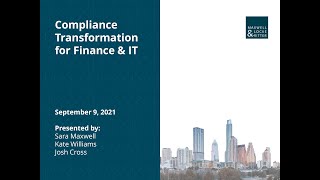 ML\u0026R Webinar:  Compliance Transformation for Finance \u0026 IT