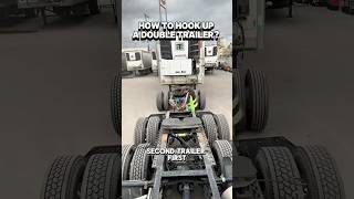 How to hook up a double trailer. #truckdriver #trucking #semi #cdl