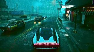 CYBERPUNK 2077, FREE DRIVE, SHORT DRIVE IN RAINING NIGHT CITY #cyberpunk2077 #nightcity #raining