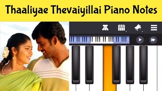 Thaaliye Thevaiyilla Piano Notes| Thamirabarani | Perfect Piano Tamil Songs