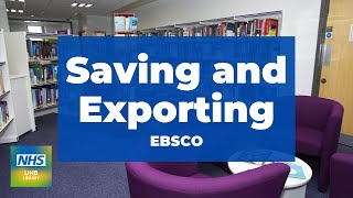 Saving and Exporting (EBSCO)