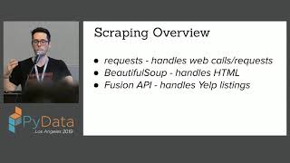 Juan S Vasquez: Web Scraping with BeautifulSoup \u0026 Yelp's API | PyData LA 2019