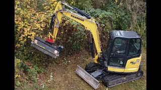 Baggermulcher humus WMH 145 vs Yanmar SV60 Bagger | humus-bayern