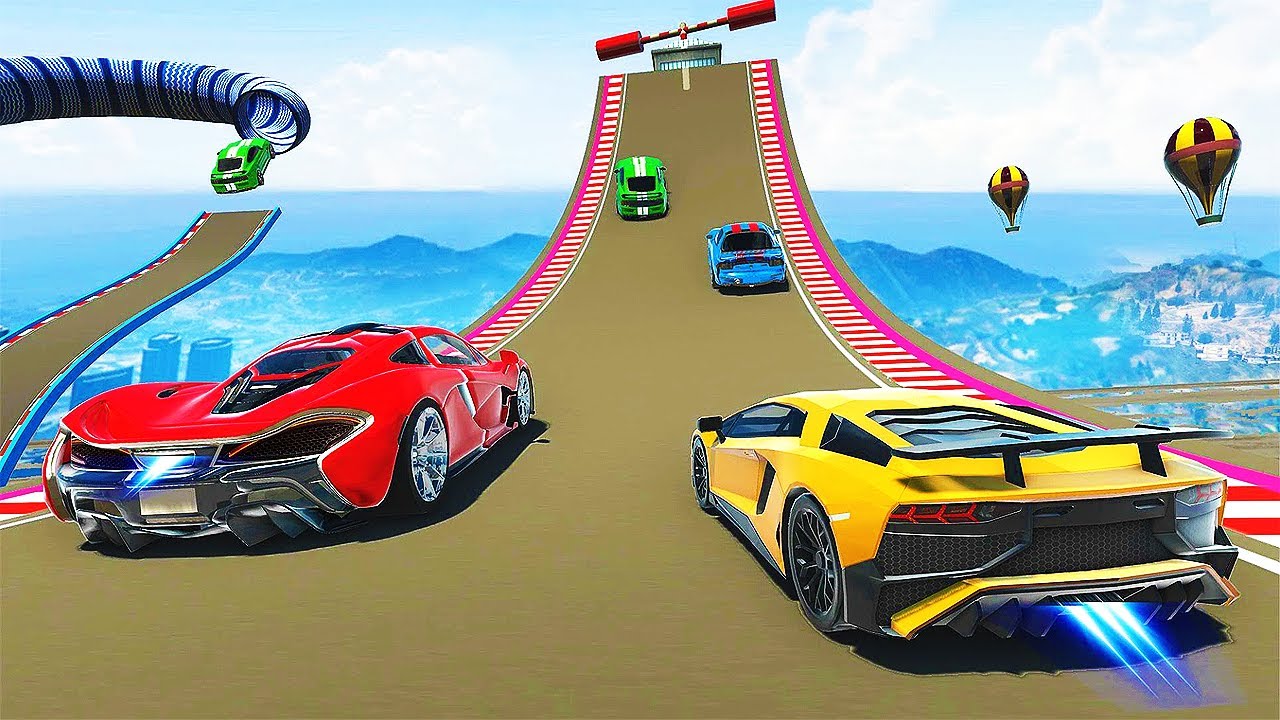 Skyline Car Stunts Mega Ramp Stunt Racing Games - Impossible Extreme ...