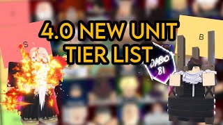 Update 4.0 New Units Tier List | Anime Vanguards