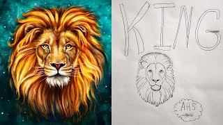 😍🇱🇧🌹 I Draw The Face Of The Lion In Professional 3D Photo #shorts #drawing #viral #subscribe #art