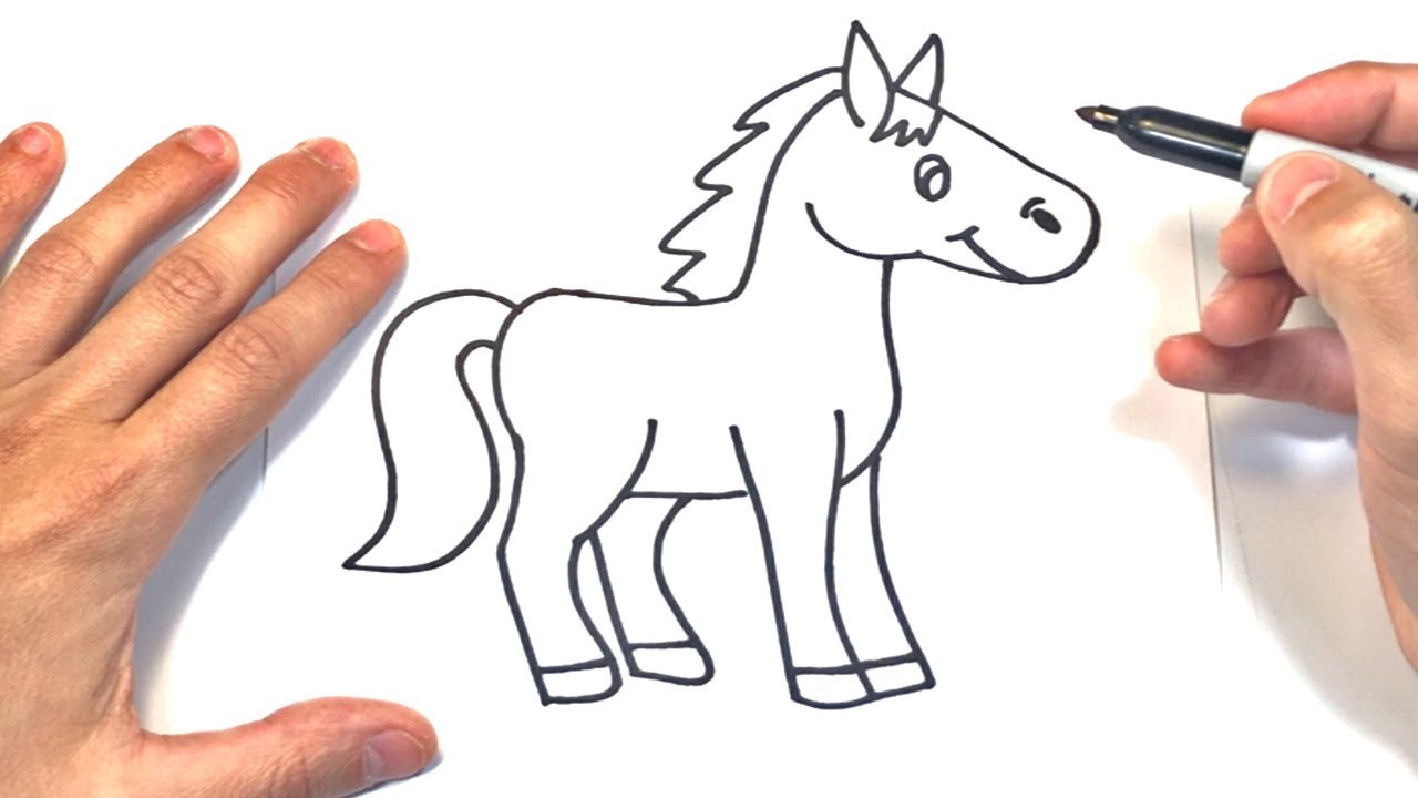 Como Dibujar Un Caballo | Dibujo Fácil De Caballo - YouTube