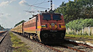 Guruvayur - Chennai Egmore Express Blasting Tracks In the Outskirts Of Trichy | Arakkonam WAP-4 | 4K