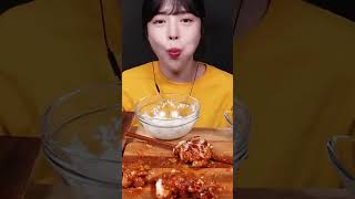 SUB)Crispy Supreme Seasoned Fried Chicken Mukbang! With rice \u0026 kimchi too! ASMR #shorts