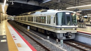 【4K】おおさか東線 221系NB803編成 直通快速大阪行き 新大阪駅到着から発車まで