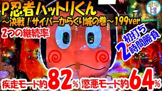 P忍者ハットリくん～決戦！サイバーからくり城の巻～中忍ver.  2つの継続率 疾走モード約82% 懲悪モード約64% 初打ち＜Daiich＞[ぱちんこ大好きトモトモ実践]