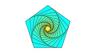 Simple Python Turtle Graphic and Code: Pentagon Swirl