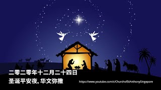 圣诞平安夜, 25 Dec 2020, 7.30pm. 华文弥撒