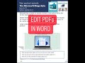 Edit PDFs in Word #shorts