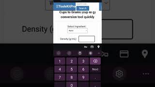 Cups To Grams Converter