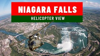 Helicopter view of Majestic Niagara falls