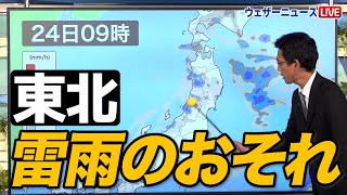 北日本 雷雨のおそれ