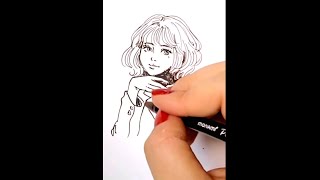[Fountain Pen Drawing] How to draw like Kim Jung Gi / ASMR Croquis Sketch #shorts