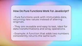 How Do Pure Functions Work For JavaScript? - JavaScript Toolkit