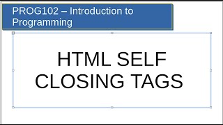 HTML - What are HTML Self Closing Tags, Void and Empty Elements