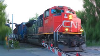 Huge Canadian National Freight Train Shakes Camera! | CN 8937 at Ormond St. in Brockville