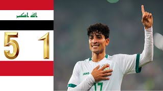 ملخص مباراة العراق × إندونيسيا | أسود الرافدين تكتسح إندونيسيا بخماسية🔥 | تصفيات كأس العالم 2026