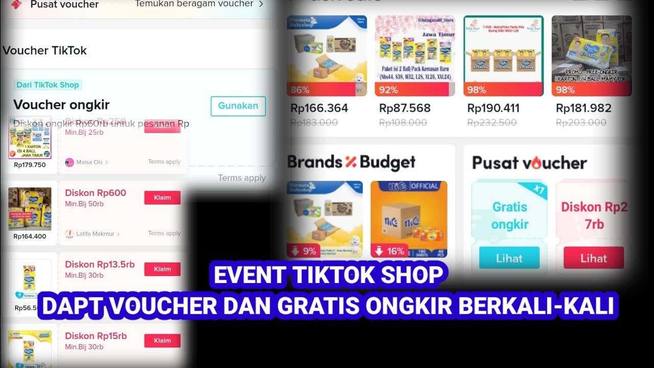 TIKTOK SHOP EVENT BESAR BESARAN GRATIS ONGKIR BERKALI-KALI DAN VOUCHER ...