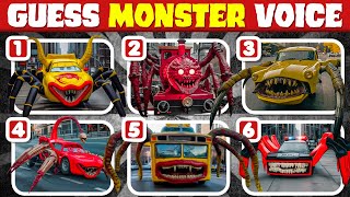 Guess the Eat MONSTER'S VOICE - Choo Choo Charles, Car Eater, Bus Eater | Coffin Dance Meme