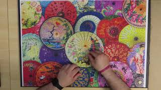 Asian Paper Umbrellas (Jigsaw puzzle) timelapse and review