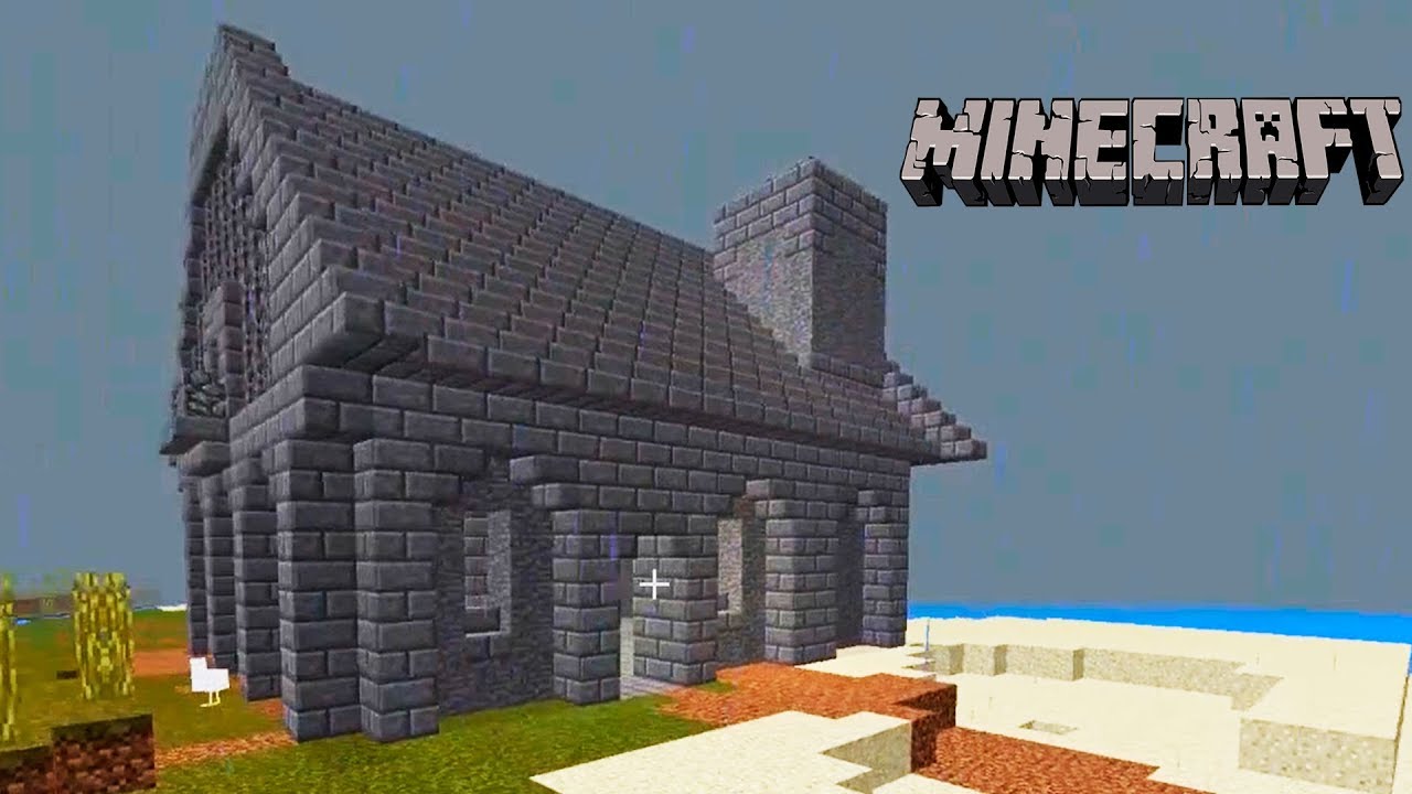 Minecraft - Simple Stonebrick House (2x Speed) - YouTube