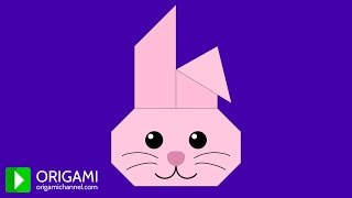 How to Make an Origami Bunny Face / Origami Rabbit Head 🐰 Easy 3D Animated Tutorial (4K)