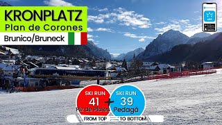 Kronplatz Italy /ski run 41+39, Piz de Plaies + Pedagà, from top to bottom