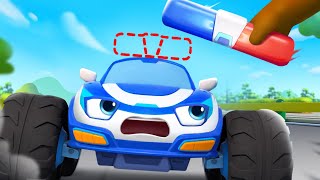 Where is Police Car's Siren？| Police Cartoon | Monster Truck | Kids Songs | BabyBus