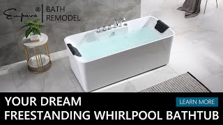 (2023) 59/67 In. Whirlpool Freestanding Acrylic Bathtub - EMPV-59AIS15/EMPV-67AIS16