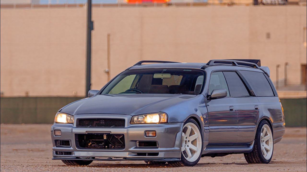 Nissan Stagea Converted To R34 GTR Wagon - YouTube