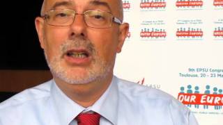 Ronald Janssen, ETUC, 1 minute video at EPSU Congress