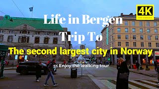 Evening Walking Tour 4k HDR, Bergen, Norway, how is life in Bergen?