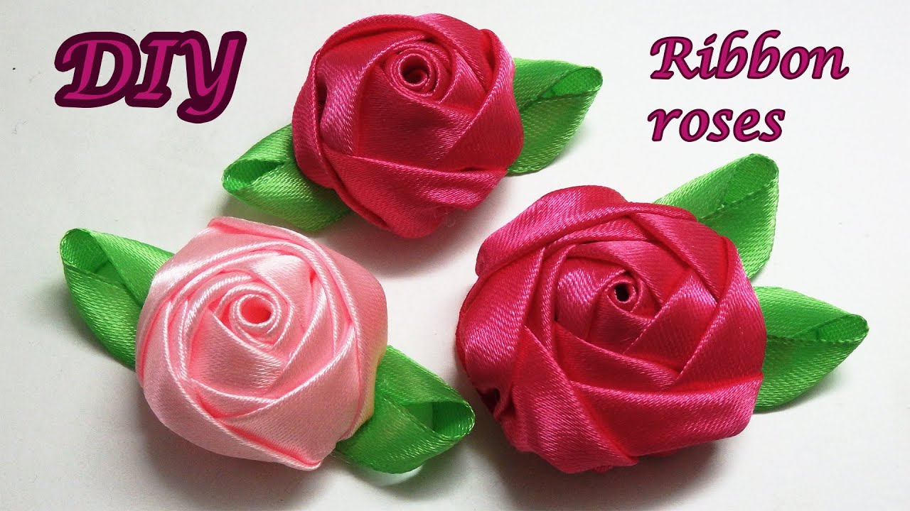 Diy Ribbon Roses, How To Make Satin Ribbon Roses,kanzashi Roses ...